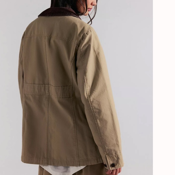 L.L. Bean Women's Adirondack Flannel-Lined Barn Coat in Dark Khaki, Size XS - Picture 2 of 15